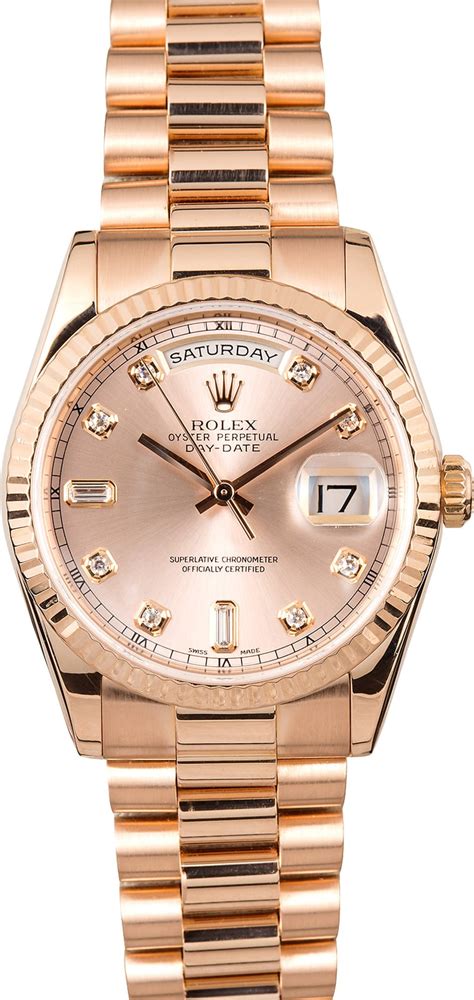 replica rolex rose gold day date|rolex day date 36 18 ct.